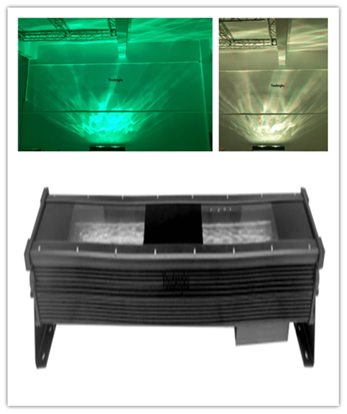 4 pcs 새로운 디자인 옥외 LED 물 파도 빛 4x30W RGBW 벽 세탁기는 동적 인 물 잔물결 교량 호텔 조경 빛을지도했다